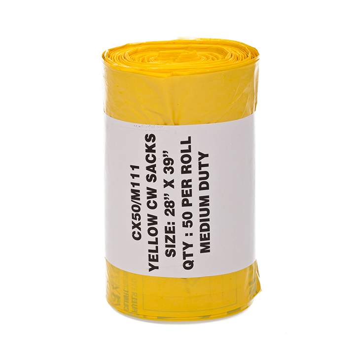 Yellow Medium Duty Clinical Waste Sack, 20 Litres x 50 – The Suuk